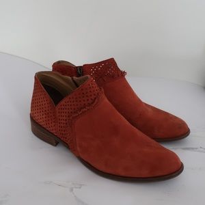 Lucky Brand Red/Paprika/Canyon colored ankle boots